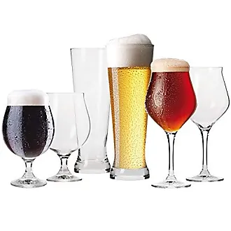 Krosno Tall Beer Pint Glasses | Set of 6 | 16.9 oz | Chill Collection | Perfect for Home, Restaurants and Parties | Dishwasher Safe