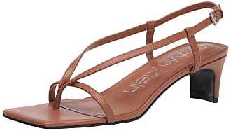 Calvin Klein Womens Willo Heeled Sandal, Luggage Leather 251, 9.5