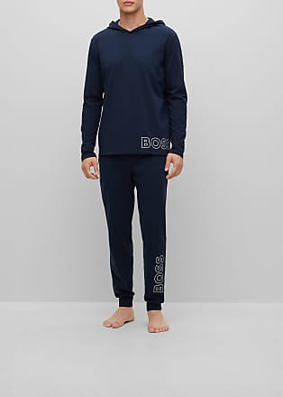 BOSS by HUGO BOSS Pyjamahose mit Logo-Bund in Blau für Herren Herren Bekleidung Nachtwäsche 