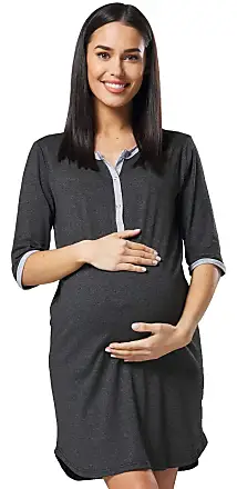 MAMA 2-pack Nursing Tops - Gray melange/striped - Ladies