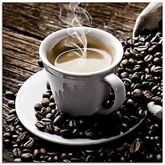 Cappuccino Kaffee Panorama Format Bild auf Leinwand Wandbild Kunstdruck 