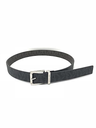 New Michael Kors Women's BLACK Monogram MK Silver Logo Belt 553725 C Size S  $58