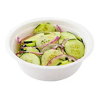 Restaurantware Pulp Safe No PFAS Added 8 Ounce Salad Bowls, 100 Disposable Bowls - Lids Sold Separately, Sustainable, White Bagasse Bowls, Freezable