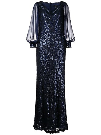 Tadashi Shoji Cassatt sequin-embellished floor-length gown - women - Polyester/Cotton - 10 - Blue