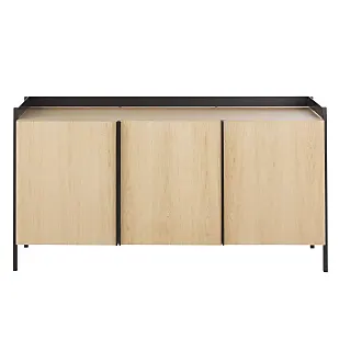 Credenza alta a 2 ante in metallo marrone e nero