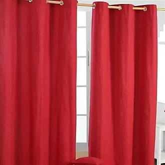 Homescapes Cotton Plain Mauve Ready Made Eyelet Curtain Pair, 117 x 137 cm