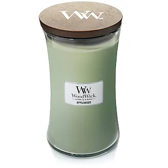 WoodWick Medium Hourglass Candle, Applewood - Premium Soy Blend Wax,  Pluswick Innovation Wood Wick, Made in USA