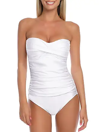 Calvin Klein Ruched Strapless One Piece Swimsuit on SALE