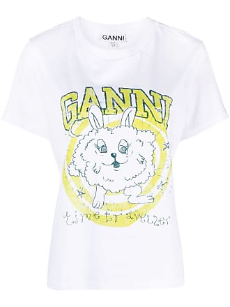 bunny t-shirt woman white in cotton - GANNI - d — 2