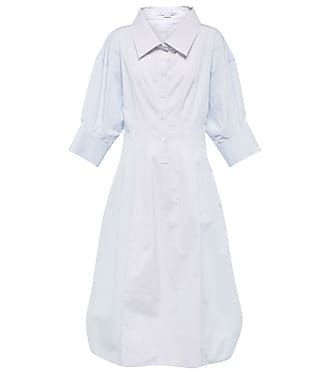 Stella McCartney Cotton Poplin Midi Shirt Dress in Blue Womens Dresses Stella McCartney Dresses White 
