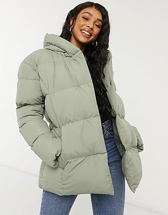 emerald green padded coat