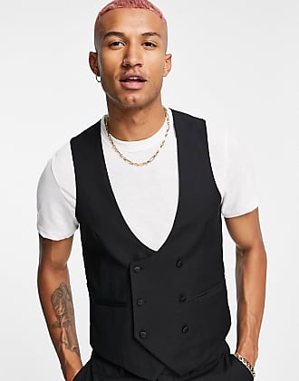 scoop neck waistcoat black