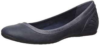 Easy Street Womens Crista Ballet Flat, Navy/Shimmer, 6.5 M US