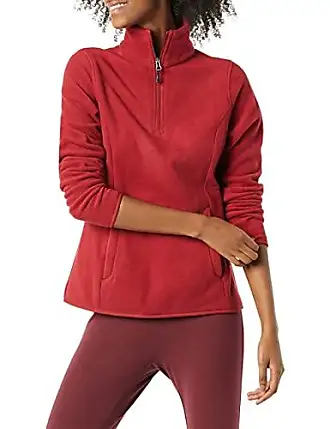 Essentials Veste à capuche zippée en polaire, doublée de sherpa  (disponible en grandes tailles) Femme, Bordeaux, XS : : Mode