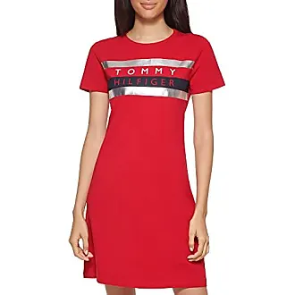 Tommy Hilfiger Womens T-Shirt Dress -SCARLET -LARGE 