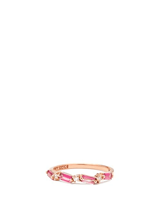Bloom Petit Flower Dark Pink Sapphires String Bracelet in Rose