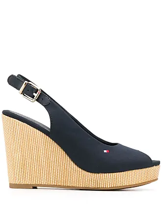 Buy Tommy Hilfiger Monogram Denim Wedge Sandals In Denim