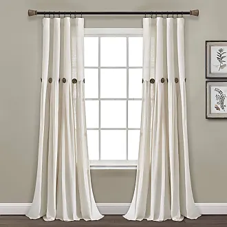 Set of 2 (95x52) Weeping Flower Light Filtering Window Curtain Panels  Blue/Gray - Lush Décor