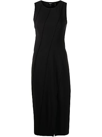 Theory bias-seam sleeveless midi dress - women - Polyamide/Spandex/Elastane - P - Black