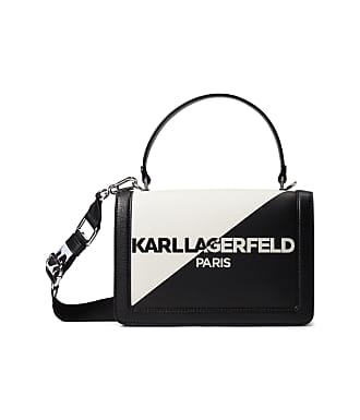 Karl Lagerfeld Paris Karolina Quilted Leather Crossbody Bag - Black/Gold