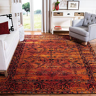 SAFAVIEH Crystal Collection CRS515A Boho Chic Oriental Distressed Non-Shedding Living Room Bedroom Dining Home Office Area Rug 9' x 12' Light Blue Orange 
