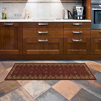 Ottomanson Siesta Collection Kitchen Chef Design Non-Slip Runner Rug, Beige, 20 x 59