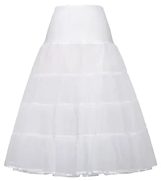 Women Fluffy Petticoat Underskirt Tutu Tulle Skirt Pettiskirts Costume  Skirt White, White, Small