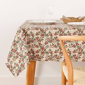 Mantel redondo antimanchas 100% algodón multicolor 100 cm Floral