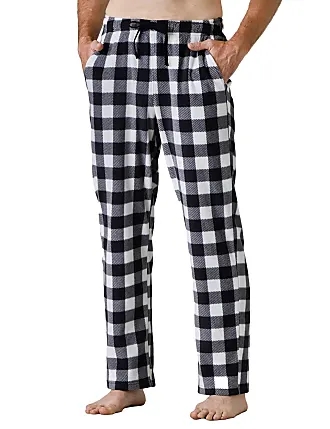  LAPASA Mens Pajama Pants 100% Cotton Flannel Plaid Lounge  Soft Warm Sleepwear Pants PJ Bottoms Drawstring And Pockets M39 XX-Large