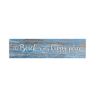 P Graham Dunn Our Happy Place Nautical Blue 6 x 1.5 Mini Pine Wood Tabletop Sign Plaque
