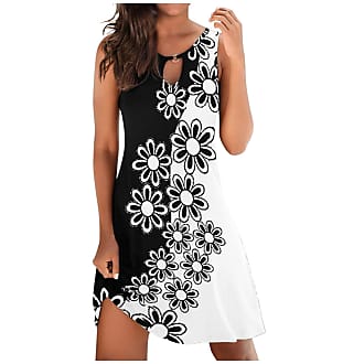 Karoleda_Womens Dresses Ladies Floral Leaves Print Party Clubwear Strappy Sleeveless Beach Dress 