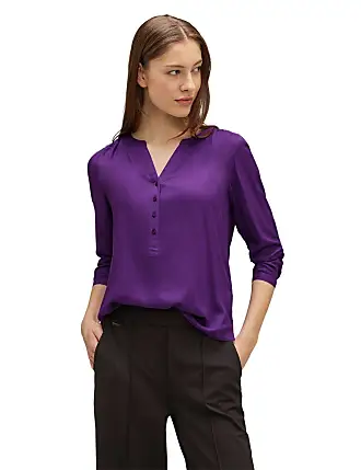 Vergleiche Preise für Shirtbluse STREET ONE Gr. 44, lila (deep pure lilac)  Damen Blusen langarm mit Seitenschlitzen - Street One | Stylight