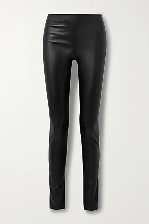 Black Wet Look Matte Faux Leather PU PVC Leggings - Black / 8/10