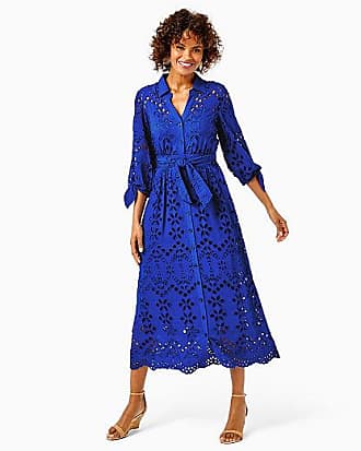 Lilly Pulitzer Womens Amrita Eyelet Midi Dress in Blue Size 6, Soiree Eyelet - Lilly Pulitzer