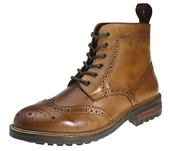New Mens Red Tape Tan Askham Leather Boots Brogue Lace Up 