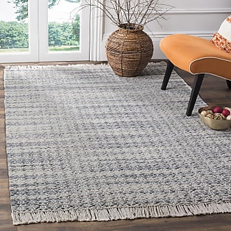 Safavieh Boston Collection 8 x 10 Grey/Ivory BOS707A Handmade Flatweave Cotton Area Rug