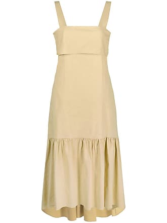 Theory sleeveless flared midi dress - women - Viscose/Linen/Flax/Spandex/ElastaneCotton/Nylon/Spandex/Elastane - L - Neutrals