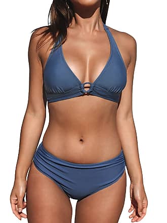  CUPSHE Women's 2 Piece Bikini Set Back Braided Straps with  Reversible Bottom : Clothing, Shoes & Jewelry