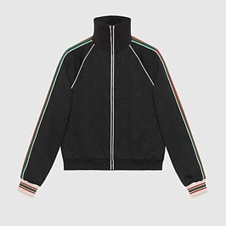 Gucci Cotton Jersey Zip Jacket with Web, Size M, White, Ready-to-wear