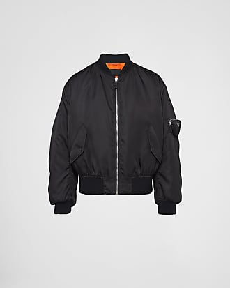 Prada Shearling Brushed Leather Jacket Padded Windbreaker Lining