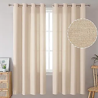  BGment Natural Linen Look Semi Sheer White Curtains for  Bedroom, 63 Inch Grommet Light Filtering Casual Textured Privacy Curtains  for Living Room, 2 Panels, 52 x 63 Inch : Home & Kitchen