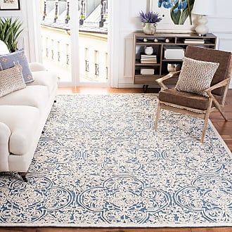 Safavieh Trace Collection 8 x 10 Blue/Ivory TRC101B Handmade Premium Wool Area Rug