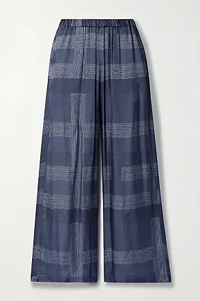 BURBERRY Striped silk straight-leg pants