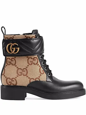 Gucci GG Panelled Lace-up Shoes in Brown