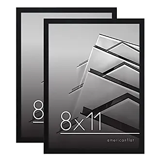 Americanflat 6x8 Picture Frame in Black - Use As 4x6 Picture Frame with Mat - Composite Wood with Shatter Resistant Glass - Black Picture Frames