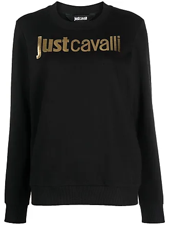 Just Cavalli logo-plaque cropped cardigan - Black