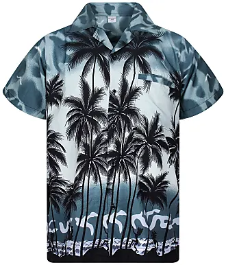V.H.O. Funky Hawaiian Shirt, Beach, Grigio, 5XL