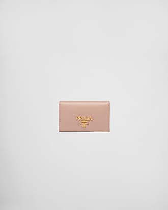 Prada Pink Saffiano Ribbon Logo Leather Bifold Long Wallet