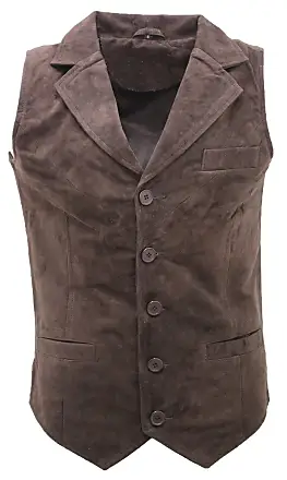 Gilet - Gilet in pelle naturale marrone stile classico