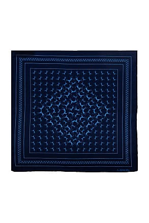 LANVIN France Silk pocket square Blue New with Tag